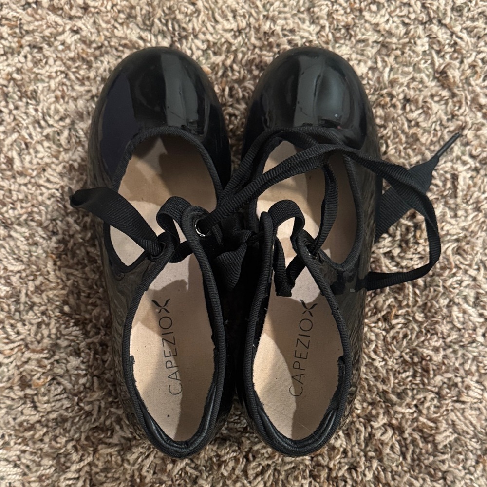Capezio Kids Glossy Black Dress Shoes